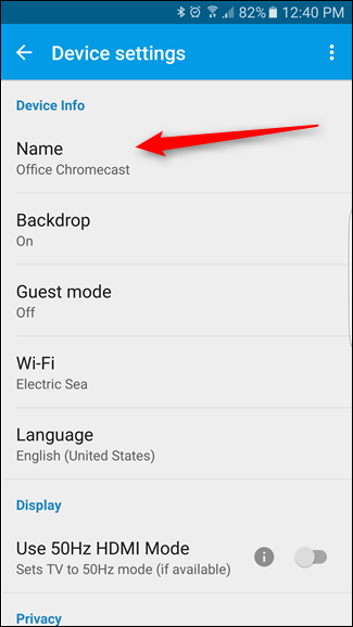 chromecast name